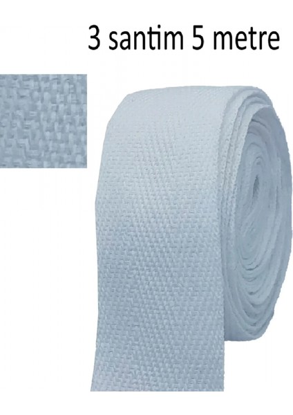 Ekstrafor Beyaz Şerit 3 cm – 5 Metre Balıksırtı Dar Dokuma fiyatları