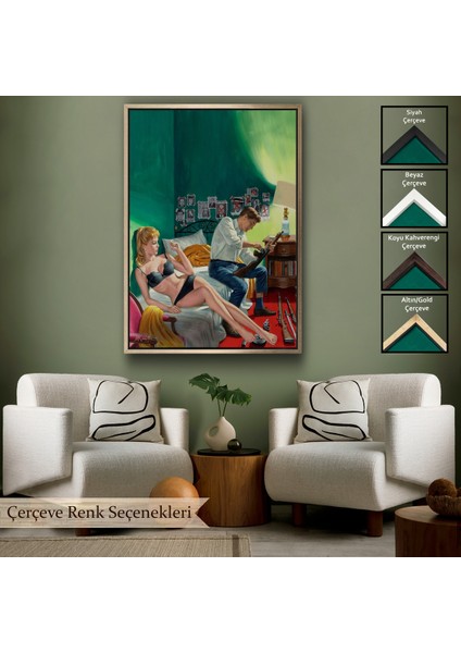 Çerçeveli Kuşatılmış Suçlu ve Ortağı Kadın TABLO-7724