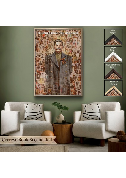 Çerçeveli Joseph Stalin Rusya ve Sovyetler Birliği Sscb TABLO-7731