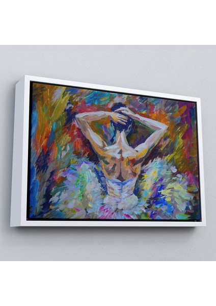 Çerçeveli Balerin Kız Yağlıboya Görünüm Dekoratif Kanvas Duvar TABLOSU-3612
