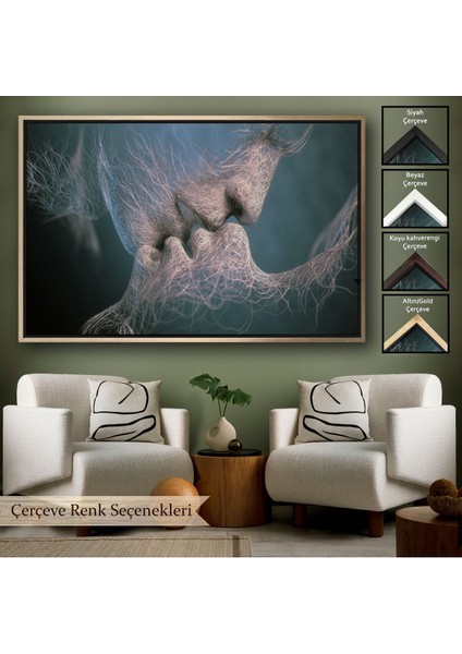Çerçeveli Erkek ve Kadın Sanatı Kanvas Tablo, Romantik Aşk Kanvas Tablo, Aşk POSTERI-5378