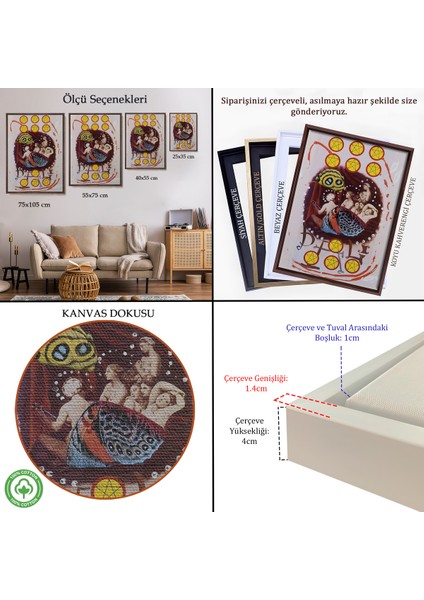 Çerçeveli Salvador Dali - On Pentagram TABLO-7403 indirimleri