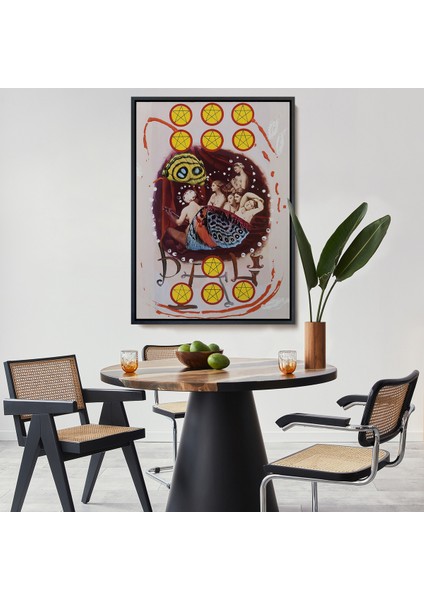 Çerçeveli Salvador Dali - On Pentagram TABLO-7403