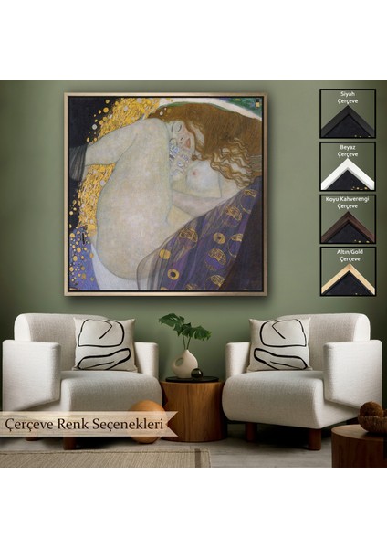 Çerçeveli Gustav Klimt'in Danae TABLOSU-8318