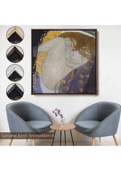 Çerçeveli Gustav Klimt'in Danae TABLOSU-8318