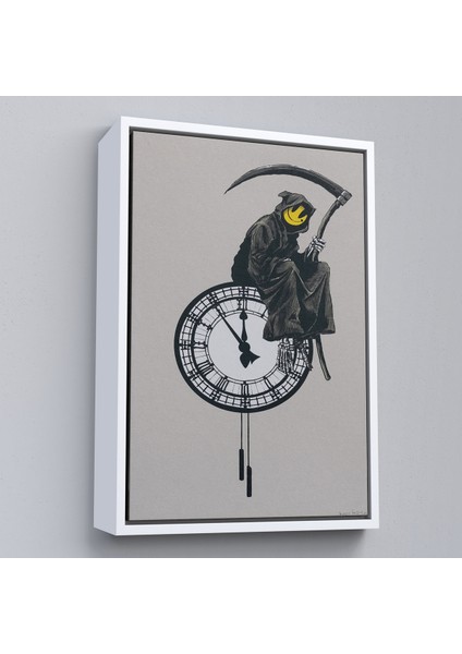 Çerçeveli Banksy - Gülen Azrail Tablosu - Grin REAPER-7313 fırsatları