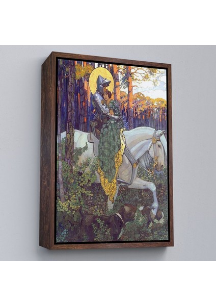 Çerçeveli Beyaz At Üzerindeki Prenses ve Prens TABLOSU-6268 fiyatları