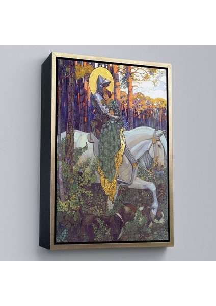 Çerçeveli Beyaz At Üzerindeki Prenses ve Prens TABLOSU-6268 modelleri