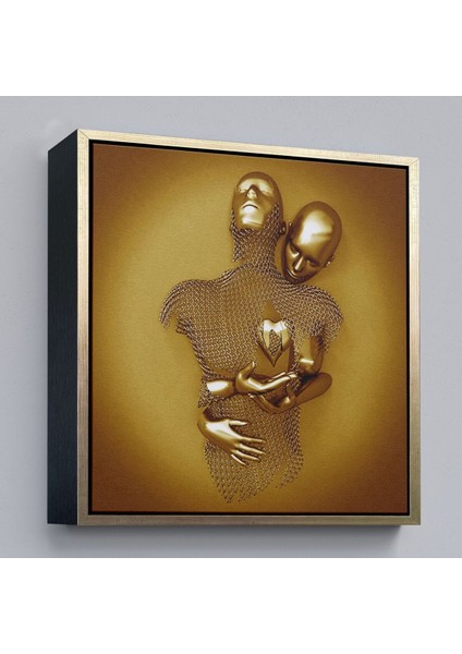 Çerçeveli Romantik Beden, Aşk Sanatı, Altın Duvar Dekoru, 3D Efektli Altın İNSAN-5366 modelleri