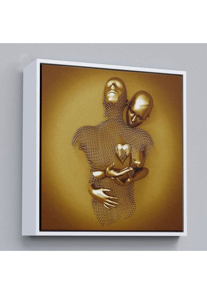 Çerçeveli Romantik Beden, Aşk Sanatı, Altın Duvar Dekoru, 3D Efektli Altın İNSAN-5366 fırsatları