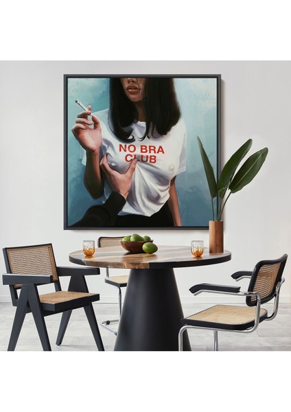 Çerçeveli No Bra Club, Sütyensizler Külübü Kanvas TABLO-5102