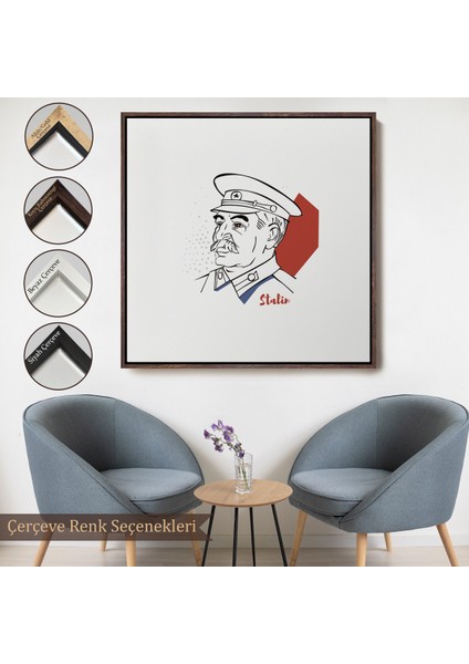 Çerçeveli Stalin Dekoratif Kanvas Duvar TABLOSU-5822