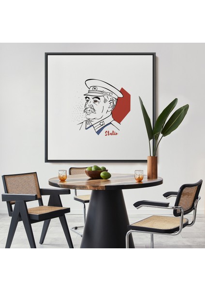 Çerçeveli Stalin Dekoratif Kanvas Duvar TABLOSU-5822