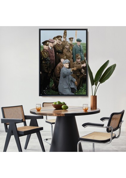 Çerçeveli Atatürk Silah Arkadaşları Ile Cephede Dekoratif Duvar TABLOSU-6211