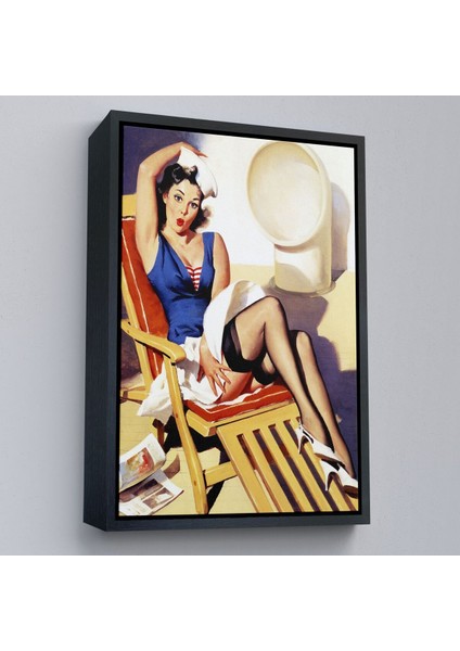 Çerçeveli Sailor Pin Up Dekoratif Duvar Tablosu - Denizci KIZ-6459