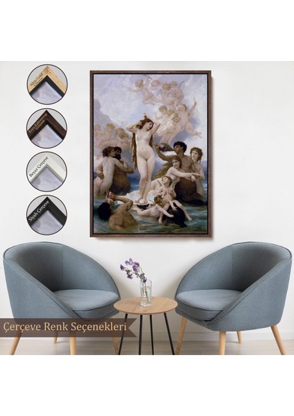 Çerçeveli Venüsün Duğuşu Tablosu - Birth Of Venus William-Adolphe BOUGUEREAU-6474