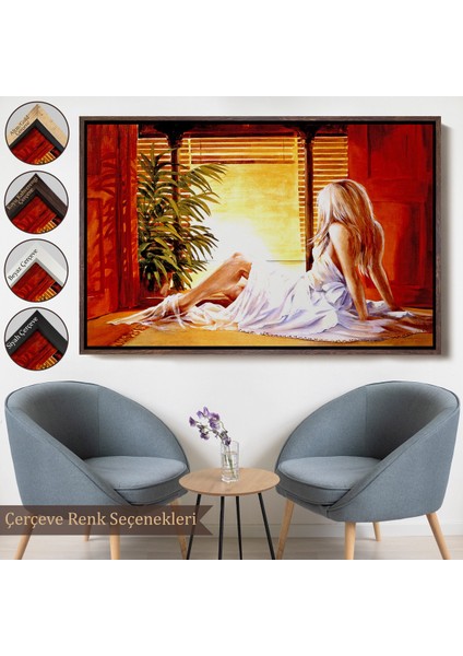 Çerçeveli Pencere Önündeki Kadın TABLOSU-6633