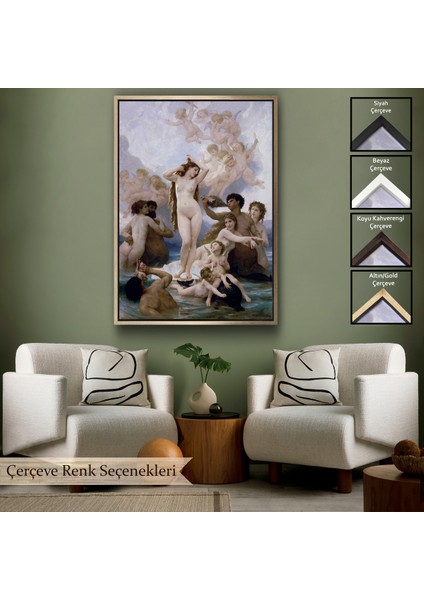 Çerçeveli Venüsün Duğuşu Tablosu - Birth Of Venus William-Adolphe BOUGUEREAU-6474