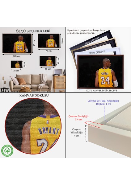 Çerçeveli Los Angeles Lakers Kanvas TABLO-5148 indirimleri