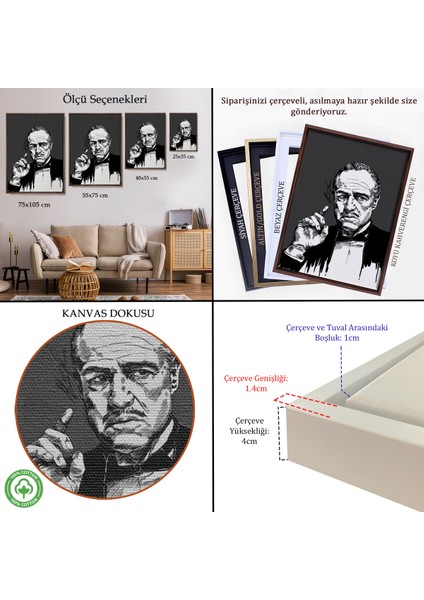 Çerçeveli Godfather Mafya TABLO-7939 indirimleri
