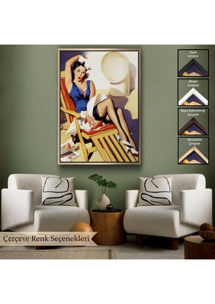 Çerçeveli Sailor Pin Up Dekoratif Duvar Tablosu - Denizci KIZ-6459