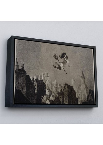 Çerçeveli Amerikan Kabusları Tablo, Şabat Ayini, Cadı Uçuşu Kanvas Tablo, Wiccan Sihirli DEKOR-5374