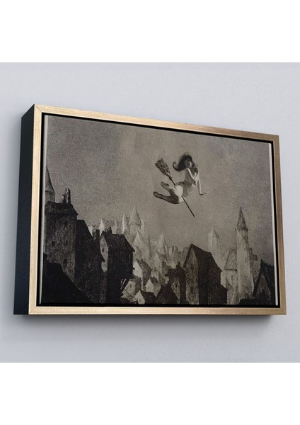 Çerçeveli Amerikan Kabusları Tablo, Şabat Ayini, Cadı Uçuşu Kanvas Tablo, Wiccan Sihirli DEKOR-5374 modelleri