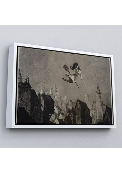 Çerçeveli Amerikan Kabusları Tablo, Şabat Ayini, Cadı Uçuşu Kanvas Tablo, Wiccan Sihirli DEKOR-5374 fırsatları