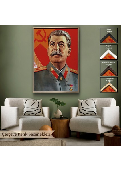 Çerçeveli Joseph Stalin Rusya ve Sovyetler Birliği Sscb TABLO-7683