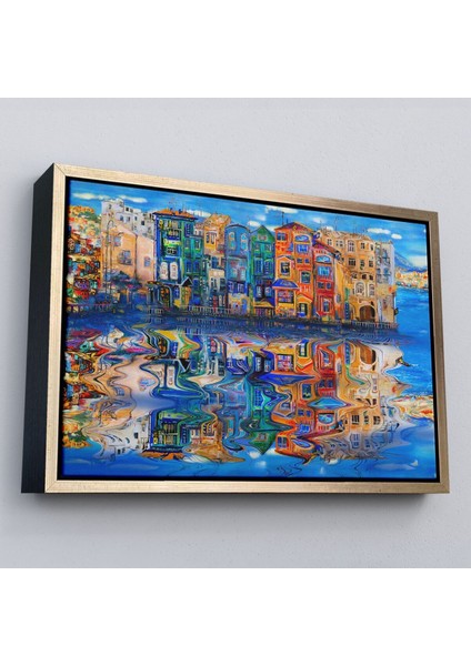 Çerçeveli Amsterdam Hollada Şehir Yansıması Duvar TABLOSU-1208