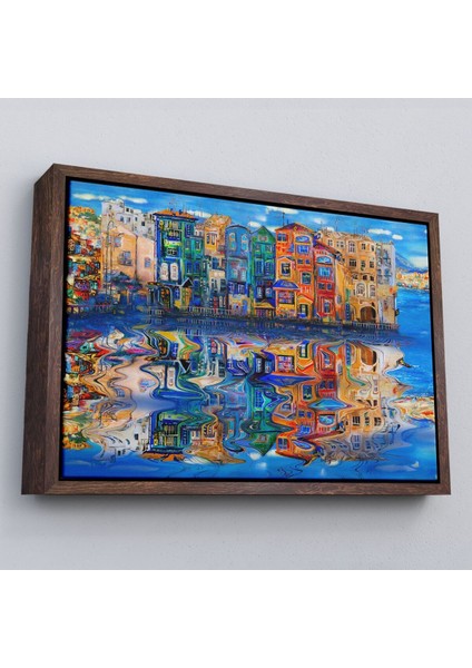 Çerçeveli Amsterdam Hollada Şehir Yansıması Duvar TABLOSU-1208 fiyatları