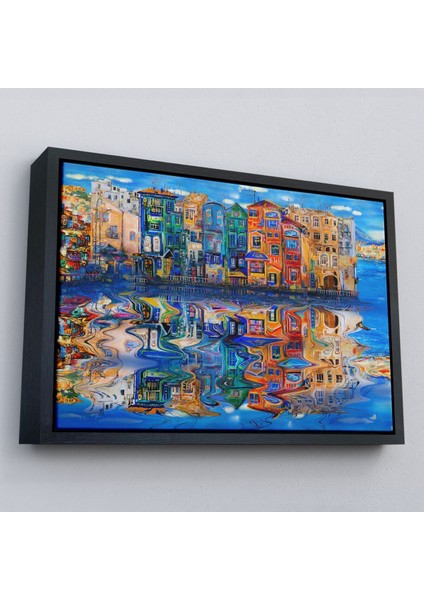 Çerçeveli Amsterdam Hollada Şehir Yansıması Duvar TABLOSU-1208 modelleri