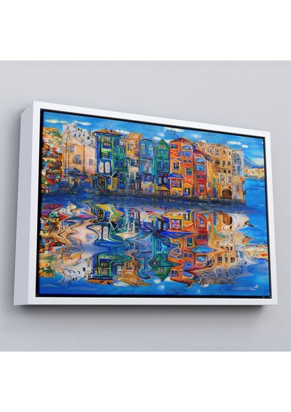 Çerçeveli Amsterdam Hollada Şehir Yansıması Duvar TABLOSU-1208 fırsatları