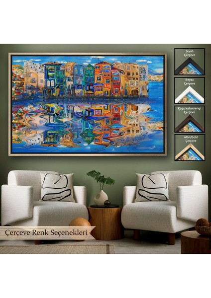 Çerçeveli Amsterdam Hollada Şehir Yansıması Duvar TABLOSU-1208