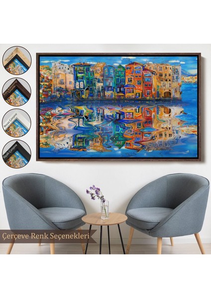 Çerçeveli Amsterdam Hollada Şehir Yansıması Duvar TABLOSU-1208