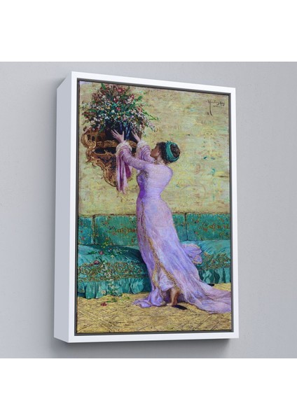 Çerçeveli Vazo Yerleştiren Kız Osman Hamdi Bey Kanvas TABLO-5295 fırsatları