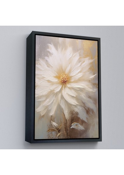Çerçeveli Yağlıboya Görünümlü Beyaz Çiçek TABLO-7559 modelleri