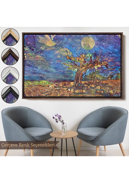Çerçeveli Yaşlı Ağaç Ile Sihirli Moderd Manzara Duvar TABLOSU-3504