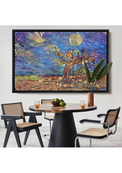 Çerçeveli Yaşlı Ağaç Ile Sihirli Moderd Manzara Duvar TABLOSU-3504