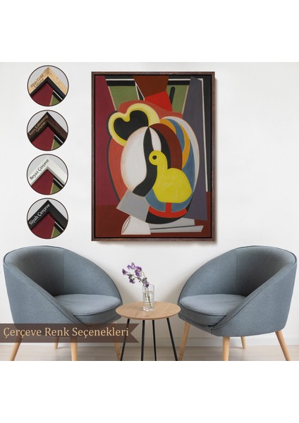 Çerçeveli Auguste Herbin - Soyut Sanat Kompozisyon TABLOSU-8102