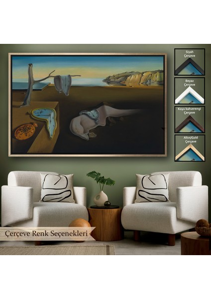 Çerçeveli Salvador Dali - Belleğin Azmi Tablo - The Persistence Of MEMORY-7128