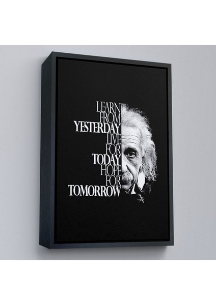 Çerçeveli Dünden Öğrenin Bugünü Yaşayın Yarını Umut Edin Kanvas Tablo, Albert EINSTEIN-5275 modelleri