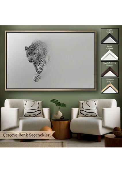 Çerçeveli Leopar Dekoratif Kanvas TABLO-1154