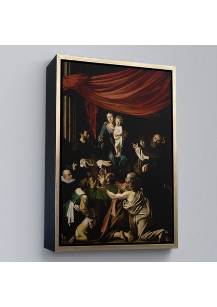 Çerçeveli Caravaggio - Tesbih Madonnası Tablo - Madonna Of The ROSARY-7360 modelleri
