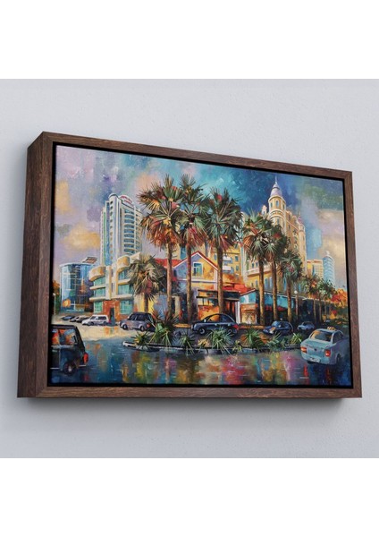 Çerçeveli Yağmurdan Sonra Sevilen Sochi Şehrinin Mimari Manzara Kanvas Duvar TABLOSU-1114 fiyatları