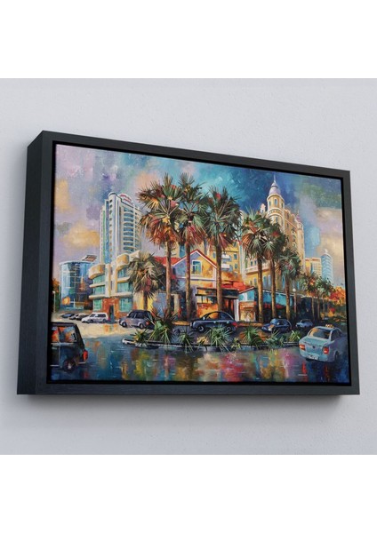 Çerçeveli Yağmurdan Sonra Sevilen Sochi Şehrinin Mimari Manzara Kanvas Duvar TABLOSU-1114 modelleri