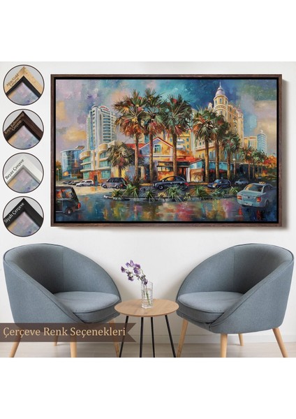 Çerçeveli Yağmurdan Sonra Sevilen Sochi Şehrinin Mimari Manzara Kanvas Duvar TABLOSU-1114