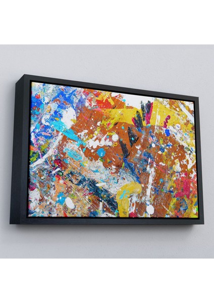 Çerçeveli Soyut Yağlıboya Görünüm Dekoratif Kanvas Duvar TABLOSU-3477