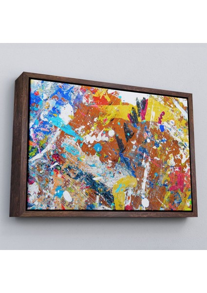 Çerçeveli Soyut Yağlıboya Görünüm Dekoratif Kanvas Duvar TABLOSU-3477 fiyatları