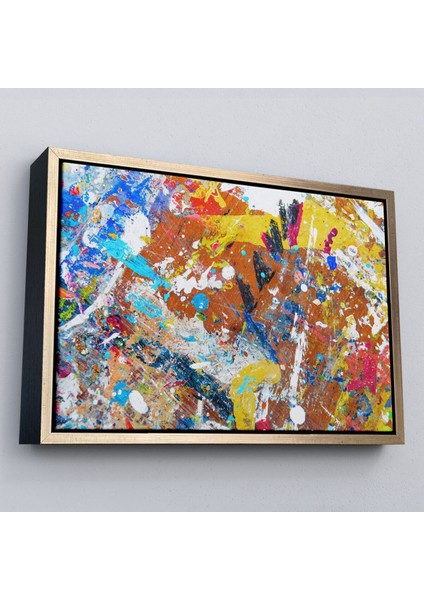 Çerçeveli Soyut Yağlıboya Görünüm Dekoratif Kanvas Duvar TABLOSU-3477 modelleri
